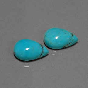 Gemas de turquesa verde natural de  ct, en forma de pera, opaco