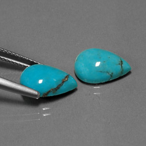 Gemas de turquesa verde natural de  ct, en forma de pera, opaco