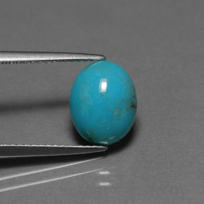 Turquesa verde natural de 2,08 ct, corte óvalo, opaco