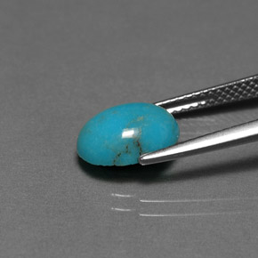 Turquesa verde natural de 2,08 ct, corte óvalo, opaco