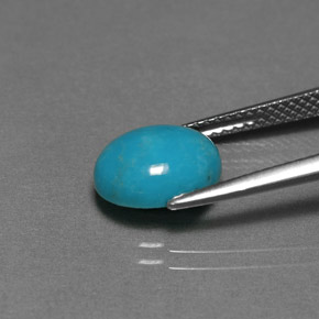 Turquesa verde natural de 2,20 ct, corte óvalo, opaco