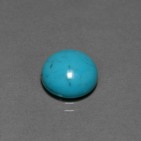 Turquesa verde natural de 2,33 ct, corte redondo, opaco