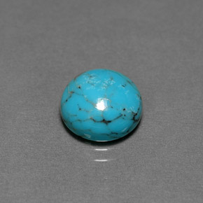 Turquesa azul natural de 2,58 ct, corte redondo, opaco