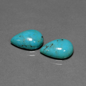 Gemas de turquesa verde natural de  ct, en forma de pera, opaco
