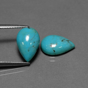 Gemas de turquesa verde natural de  ct, en forma de pera, opaco