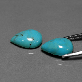 Gemas de turquesa verde natural de  ct, en forma de pera, opaco