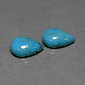 Gemas de turquesa verde natural de  ct, en forma de pera, opaco