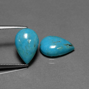 Gemas de turquesa verde natural de  ct, en forma de pera, opaco