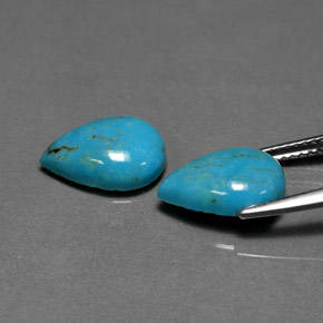 Gemas de turquesa verde natural de  ct, en forma de pera, opaco