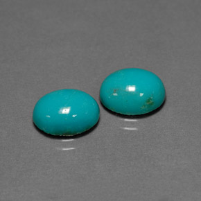 Gemas de turquesa verde natural de  ct, corte óvalo, opaco