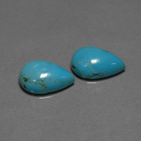 Gemas de turquesa azul natural de  ct, en forma de pera, opaco