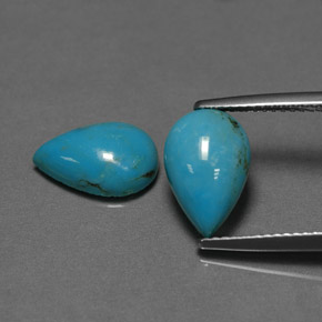 Gemas de turquesa azul natural de  ct, en forma de pera, opaco