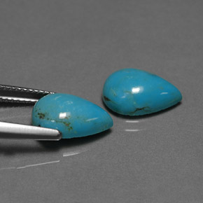Gemas de turquesa azul natural de  ct, en forma de pera, opaco