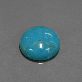 Turquesa azul natural de 6,36 ct, corte redondo, opaco