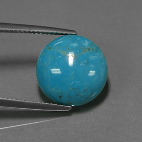 Turquesa azul natural de 6,36 ct, corte redondo, opaco