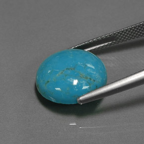 Turquesa azul natural de 6,36 ct, corte redondo, opaco
