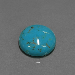 Turquesa azul natural de 6,39 ct, corte redondo, opaco