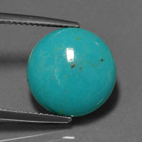 Turquesa verde natural de 5,77 ct, corte redondo, opaco