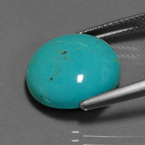 Turquesa verde natural de 5,77 ct, corte redondo, opaco