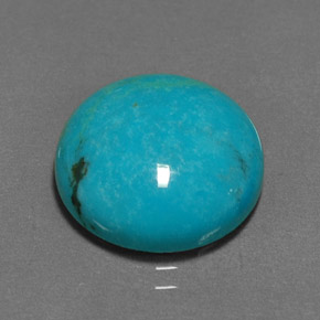 Turquesa azul natural de 6,18 ct, corte redondo, opaco