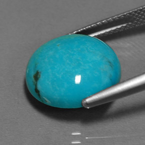 Turquesa azul natural de 6,18 ct, corte redondo, opaco