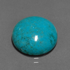 Turquesa azul natural de 6,25 ct, corte redondo, opaco