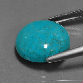 Turquesa azul natural de 6,25 ct, corte redondo, opaco