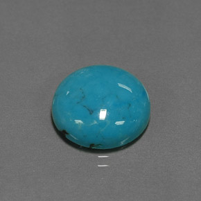 Turquesa azul natural de 6,47 ct, corte redondo, opaco
