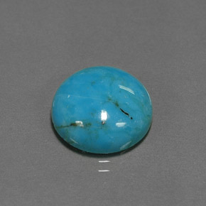Turquesa azul natural de 6,53 ct, corte redondo, opaco