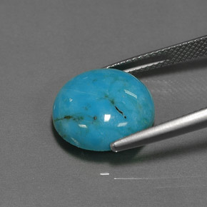 Turquesa azul natural de 6,53 ct, corte redondo, opaco