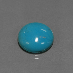 Turquesa azul natural de 6,66 ct, corte redondo, opaco