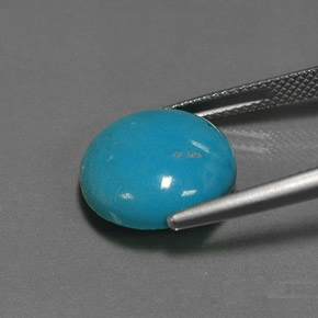 Turquesa azul natural de 6,66 ct, corte redondo, opaco