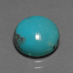 Turquesa verde natural de 3,02 ct, corte redondo, opaco