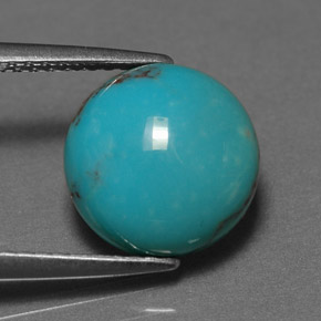 Turquesa verde natural de 3,02 ct, corte redondo, opaco
