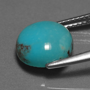 Turquesa verde natural de 3,02 ct, corte redondo, opaco
