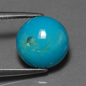 Turquesa verde natural de 3,04 ct, corte redondo, opaco