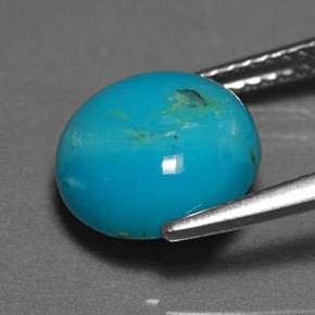 Turquesa verde natural de 3,04 ct, corte redondo, opaco