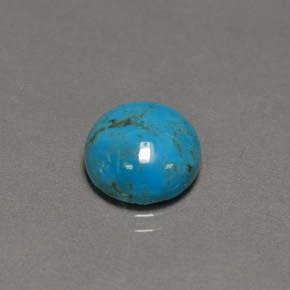 Turquesa azul natural de 2,96 ct, corte redondo, opaco