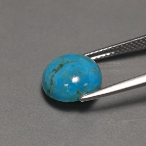 Turquesa azul natural de 2,96 ct, corte redondo, opaco