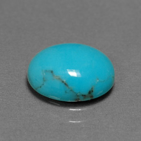 Turquesa azul natural de 1,55 ct, corte óvalo, opaco