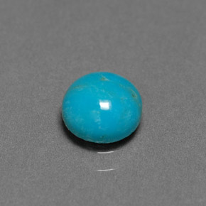 Turquesa azul natural de 0,72 ct, corte redondo, opaco