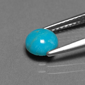 Turquesa azul natural de 0,72 ct, corte redondo, opaco