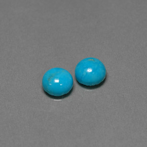 Gemas de turquesa azul natural de  ct, corte redondo, opaco