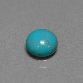 Turquesa azul natural de 0,66 ct, corte redondo, opaco