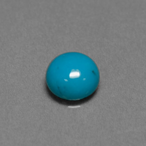 Turquesa azul natural de 0,81 ct, corte redondo, opaco