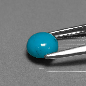 Turquesa azul natural de 0,81 ct, corte redondo, opaco