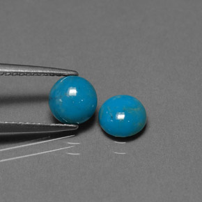 Gemas de Turquesa Azul natural de  ct, Corte Redondo, Opaco