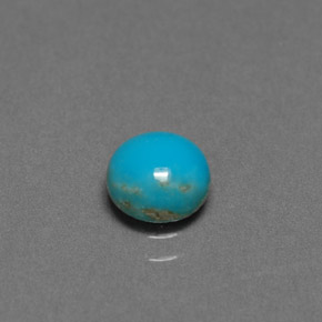 Turquesa azul natural de 0,79 ct, corte redondo, opaco