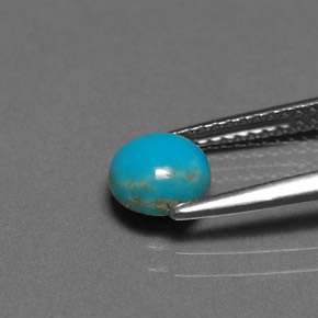 Turquesa azul natural de 0,79 ct, corte redondo, opaco