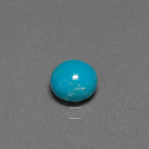 Turquesa azul natural de 0,75 ct, corte redondo, opaco